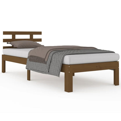 Bed Frame | Honey Brown | Solid Pine Wood | Single | Durable | Bed Frame