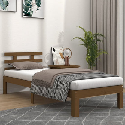 Bed Frame | Honey Brown | Solid Pine Wood | Single | Durable | Bed Frame