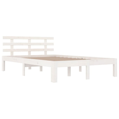 Bed Frame | White | Solid Pine Wood | 140x200 cm | Modern | Bed Frame
