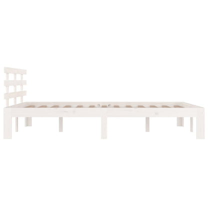 Bed Frame | White | Solid Pine Wood | 140x200 cm | Modern | Bed Frame