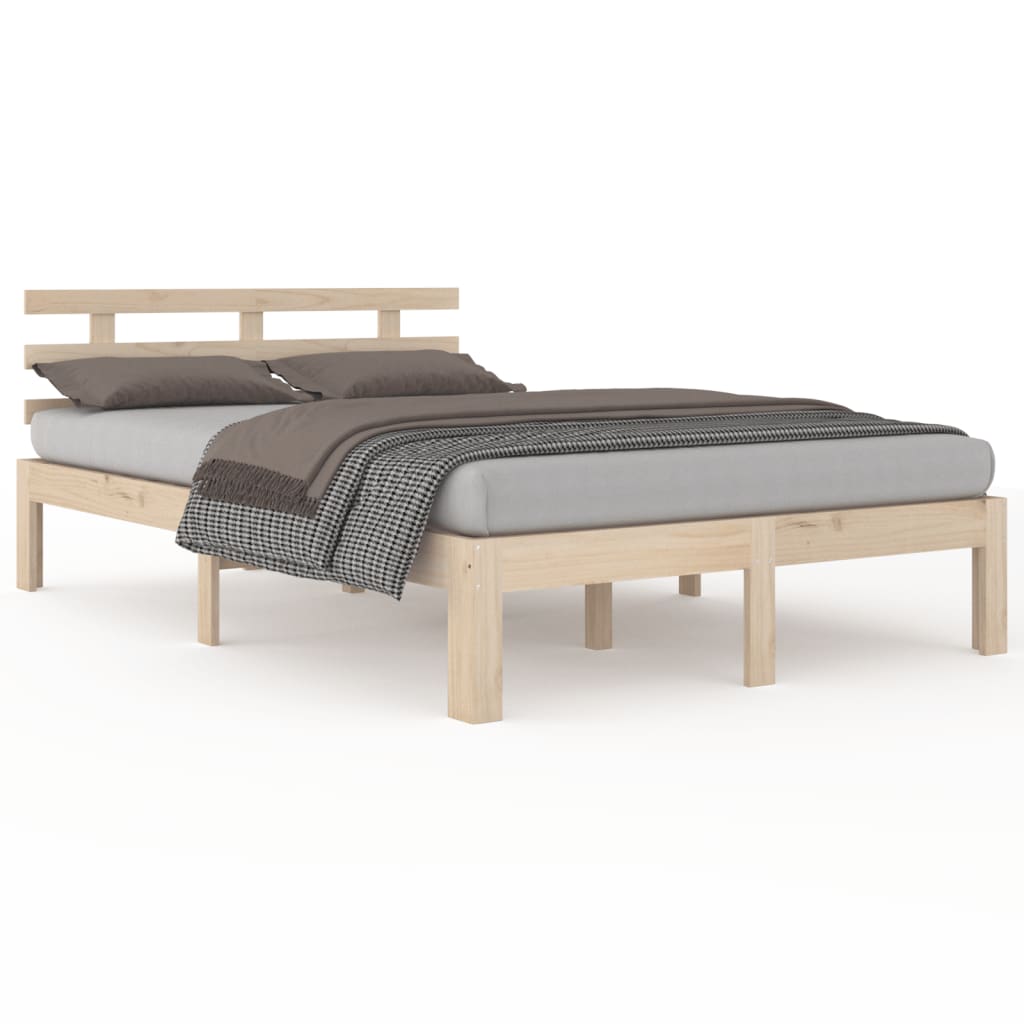 Bed Frame | Natural Wood | Solid pine wood | King Size | Durable