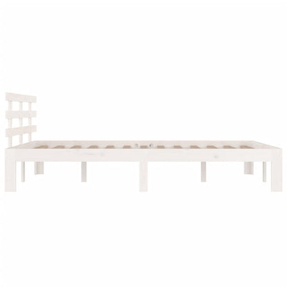 Bed Frame | White | Solid pine wood, Plywood | King Size |  Durable