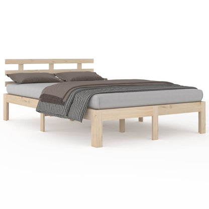 Bed Frame | Unpainted natural wood | Solid pine wood, Plywood