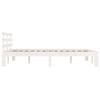 Bed Frame without Mattress White Solid Wood 180x200 cm Super King