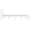 Bed Frame without Mattress White Solid Wood 200x200 cm