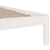 Bed Frame without Mattress White Solid Wood 200x200 cm