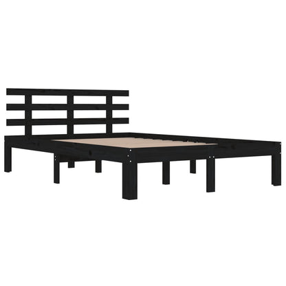 Bed Frame | Black | Solid pine wood for frame, plywood for slats
