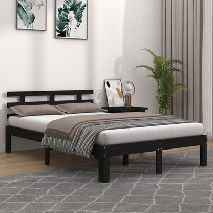 Bed Frame | Black | Solid pine wood for frame, plywood for slats
