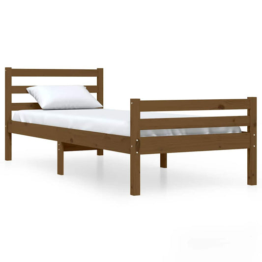 Bed Frame | Honey brown | Solid pine wood, Plywood | Small Single