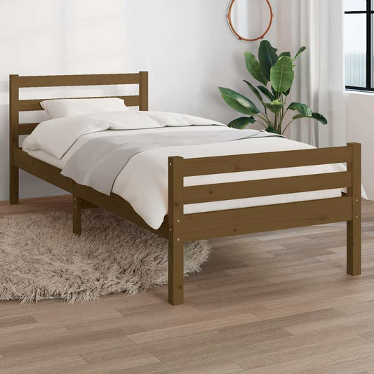 Bed Frame | Honey brown | Solid pine wood, Plywood | Small Single