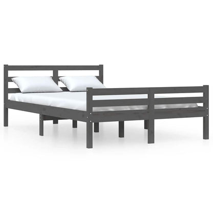 Bed Frame | Grey | Solid pinewood, plywood | 140x190 cm mattress fit