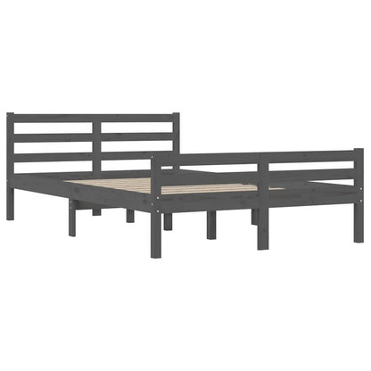 Bed Frame | Grey | Solid pinewood, plywood | 140x190 cm mattress fit