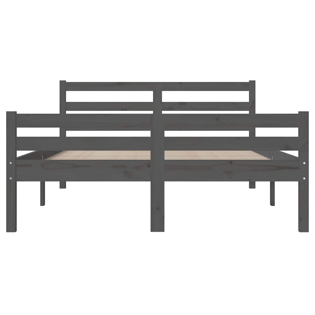 Bed Frame | Grey | Solid pinewood, plywood | 140x190 cm mattress fit