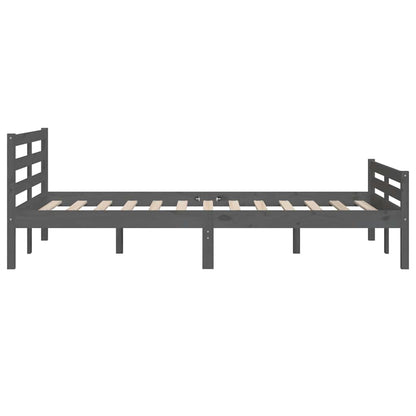 Bed Frame | Grey | Solid pinewood, plywood | 140x190 cm mattress fit