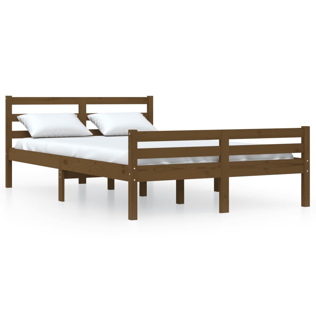 Bed Frame | Honey brown | Solid pinewood | Double |  Durable  | Bed Frame