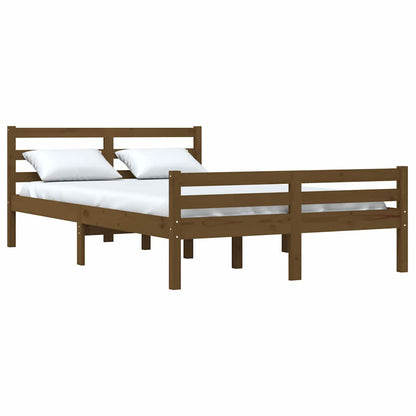 Bed Frame | Honey brown | Solid pinewood | Double |  Durable  | Bed Frame
