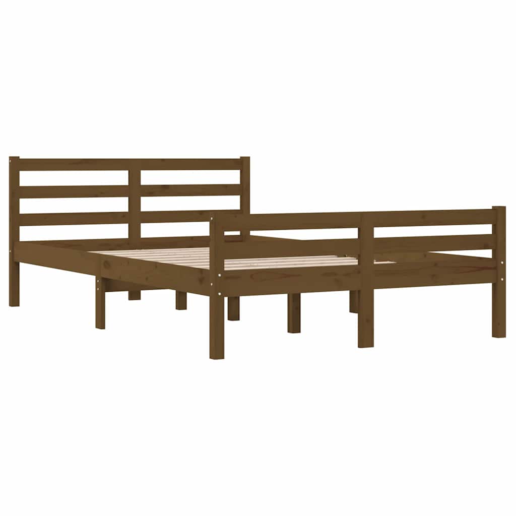 Bed Frame | Honey brown | Solid pinewood | Double |  Durable  | Bed Frame