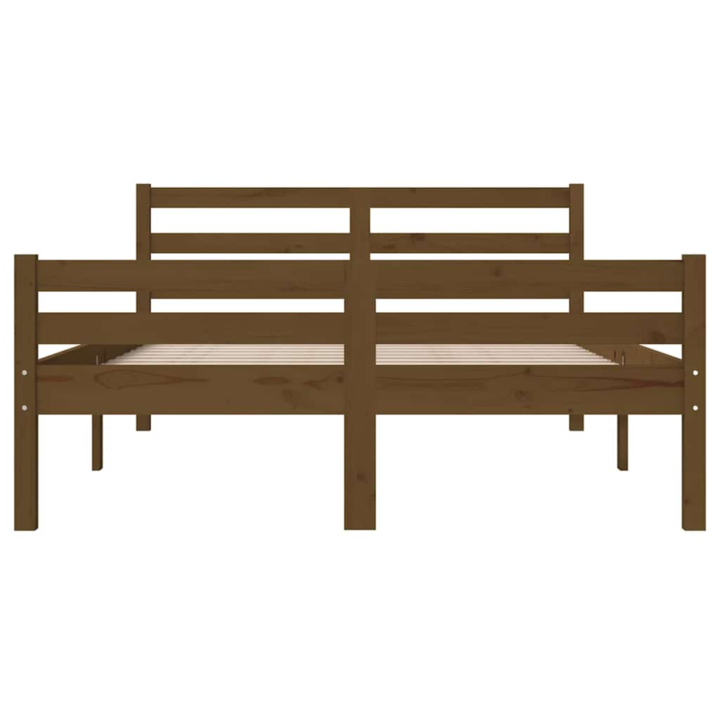 Bed Frame | Honey brown | Solid pinewood | Double |  Durable  | Bed Frame