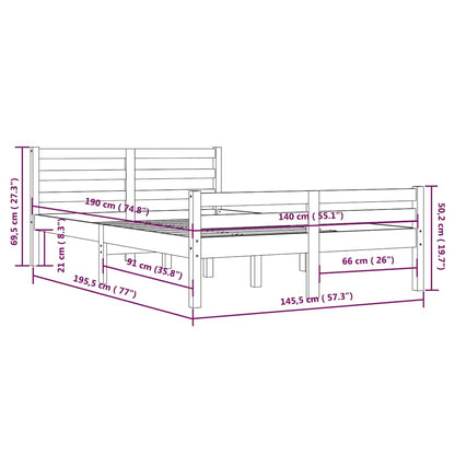 Bed Frame | Honey brown | Solid pinewood | Double |  Durable  | Bed Frame