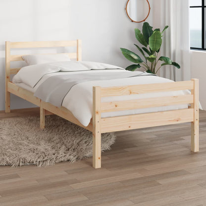 Bed Frame | Natural wood | Solid pine wood (untreated) | Single