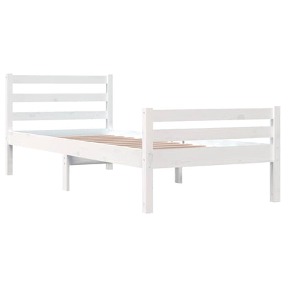 Bed Frame | White | Solid pine wood, Plywood | Single | Durable