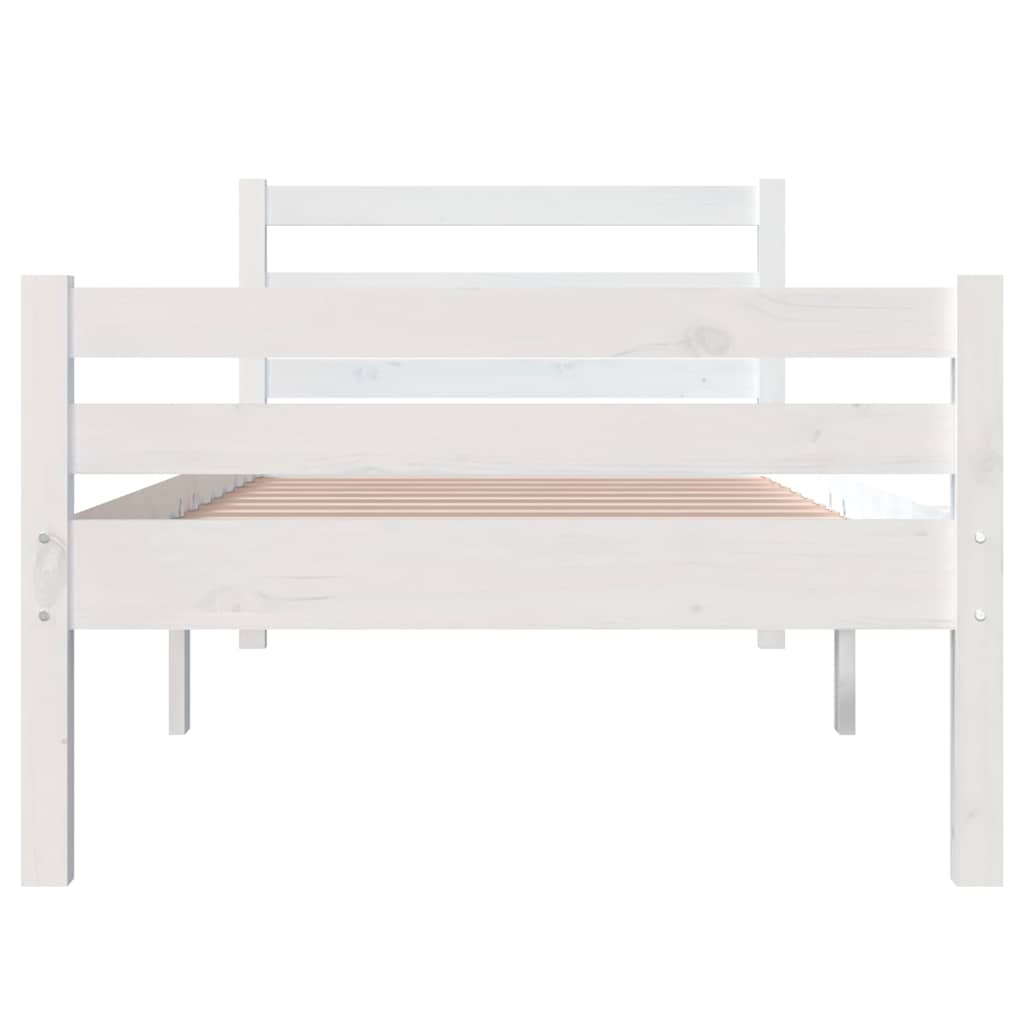 Bed Frame | White | Solid pine wood, Plywood | Single | Durable