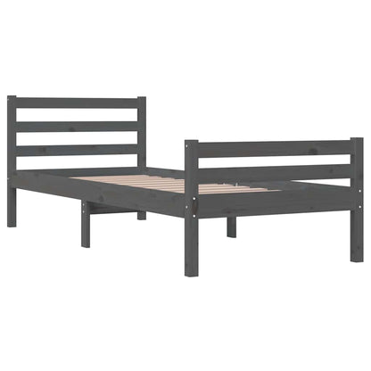 Bed Frame | Grey | Solid pine wood, Plywood slats | Single size | Durable