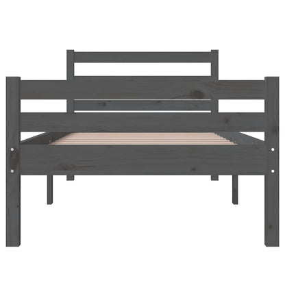 Bed Frame | Grey | Solid pine wood, Plywood slats | Single size | Durable