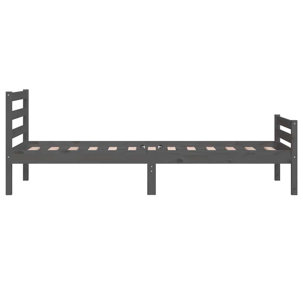 Bed Frame | Grey | Solid pine wood, Plywood slats | Single size | Durable