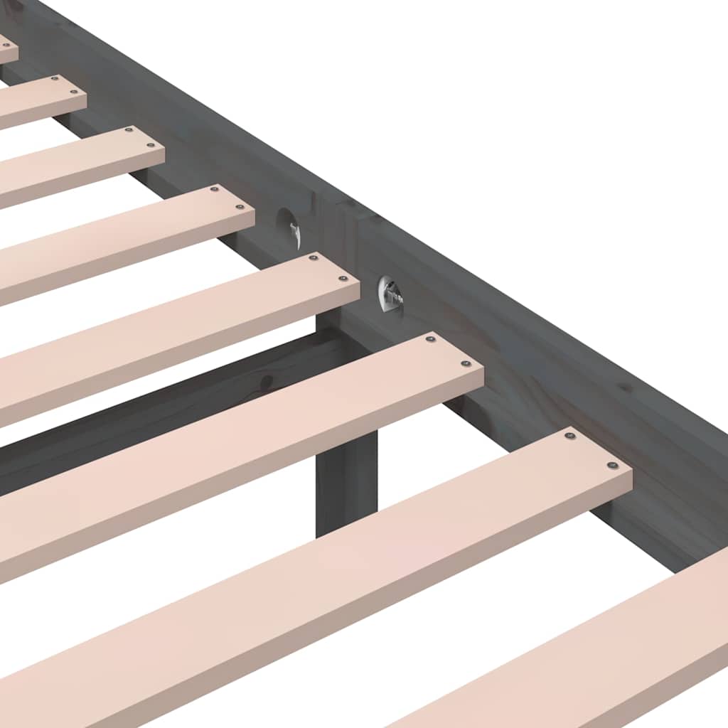 Bed Frame | Grey | Solid pine wood, Plywood slats | Single size | Durable