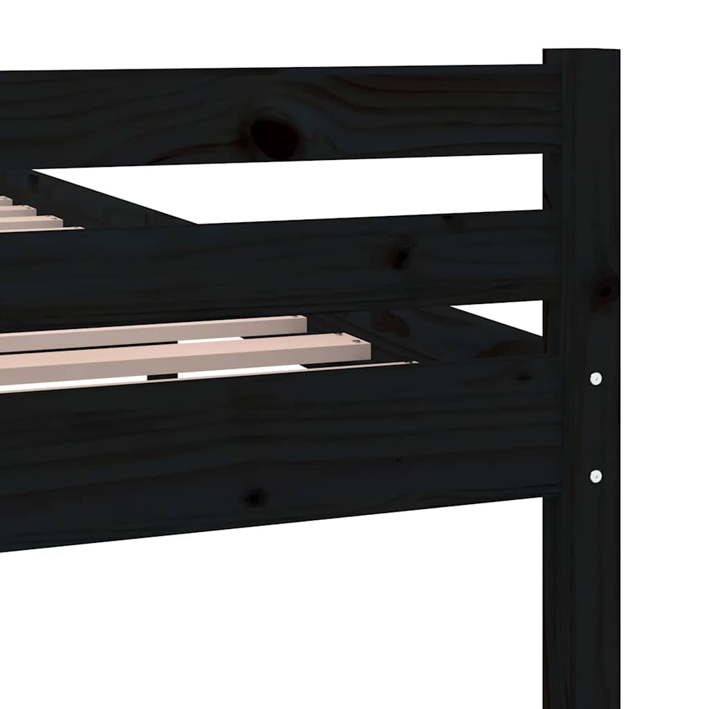 Bed Frame | Black | Solid Pine Wood, Plywood | Single | Durable