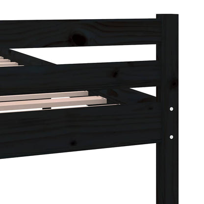 Bed Frame | Black | Solid Pine Wood, Plywood | Single | Durable