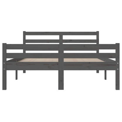 Bed Frame without Mattress Grey Solid Wood 120x200 cm