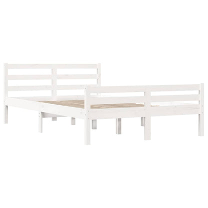 Bed Frame without Mattress White Solid Wood 140x200 cm
