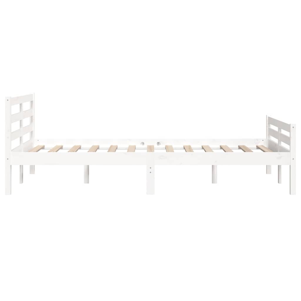 Bed Frame without Mattress White Solid Wood 140x200 cm