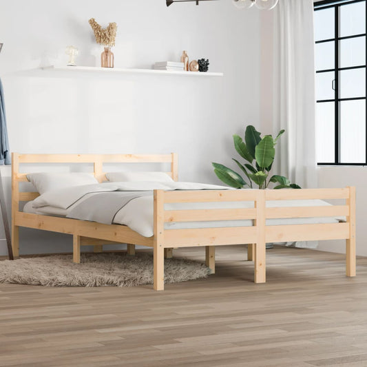 Bed Frame | Natural Pine | Solid Pine Wood | King |  Durable  | Bed Frame