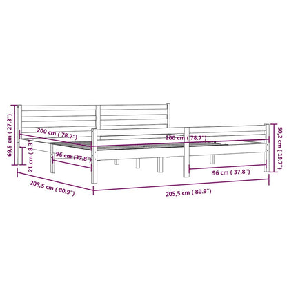Bed Frame without Mattress Solid Wood 200x200 cm