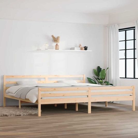 Bed Frame | Natural wood | Solid pine wood | 200x200 cm | Bed Frame