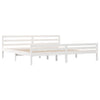 Bed Frame without Mattress White Solid Wood 200x200 cm