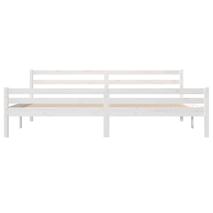 Bed Frame | White | Solid Pine Wood, Plywood | Double | Modern