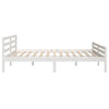 Bed Frame without Mattress White Solid Wood 200x200 cm