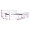 Bed Frame without Mattress White Solid Wood 200x200 cm