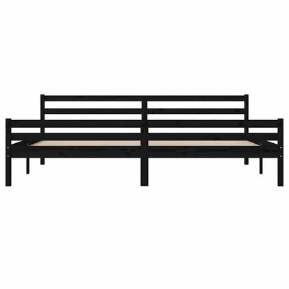 Bed Frame without Mattress Black Solid Wood 200x200 cm