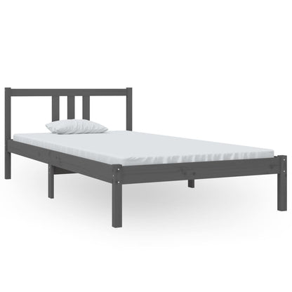 Bed Frame | Grey | Solid pine wood | Single |  Simple | Bed Frame