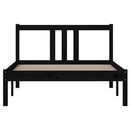 Bed Frame | Black | Solid pine wood | Single | Durable | Bed Frame