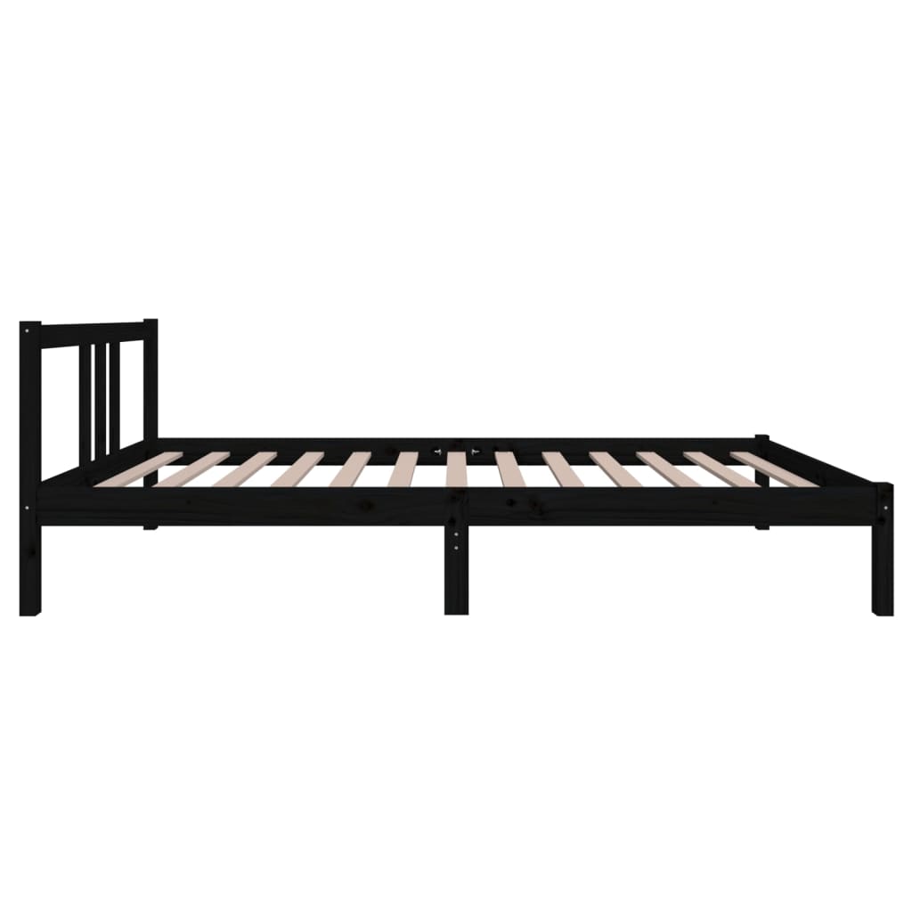 Bed Frame | Black | Solid pine wood | Single | Durable | Bed Frame