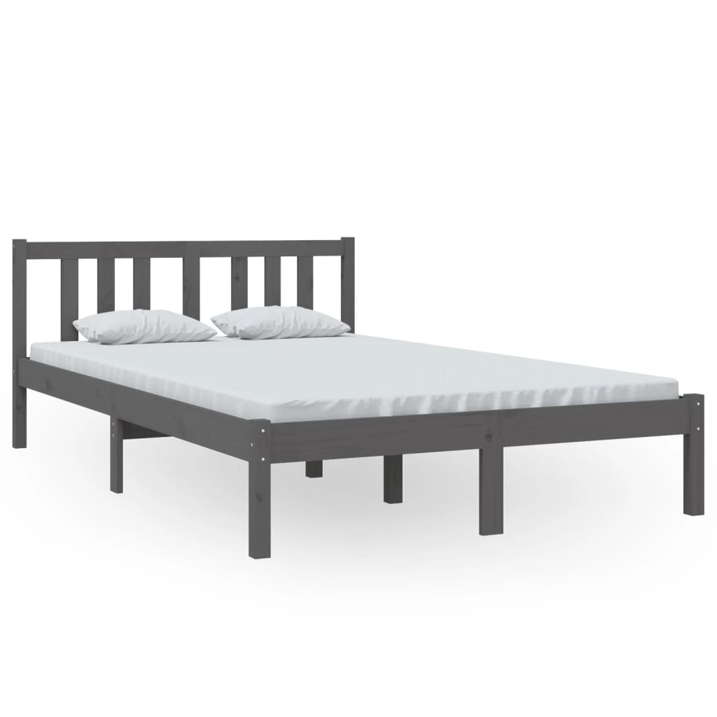 Bed Frame | Grey | Solid pine wood, Plywood | 120x200 cm | Bed Frame