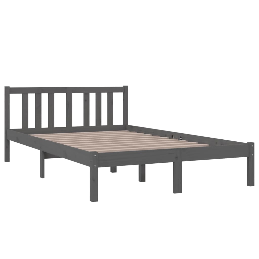 Bed Frame | Grey | Solid pine wood, Plywood | 120x200 cm | Bed Frame