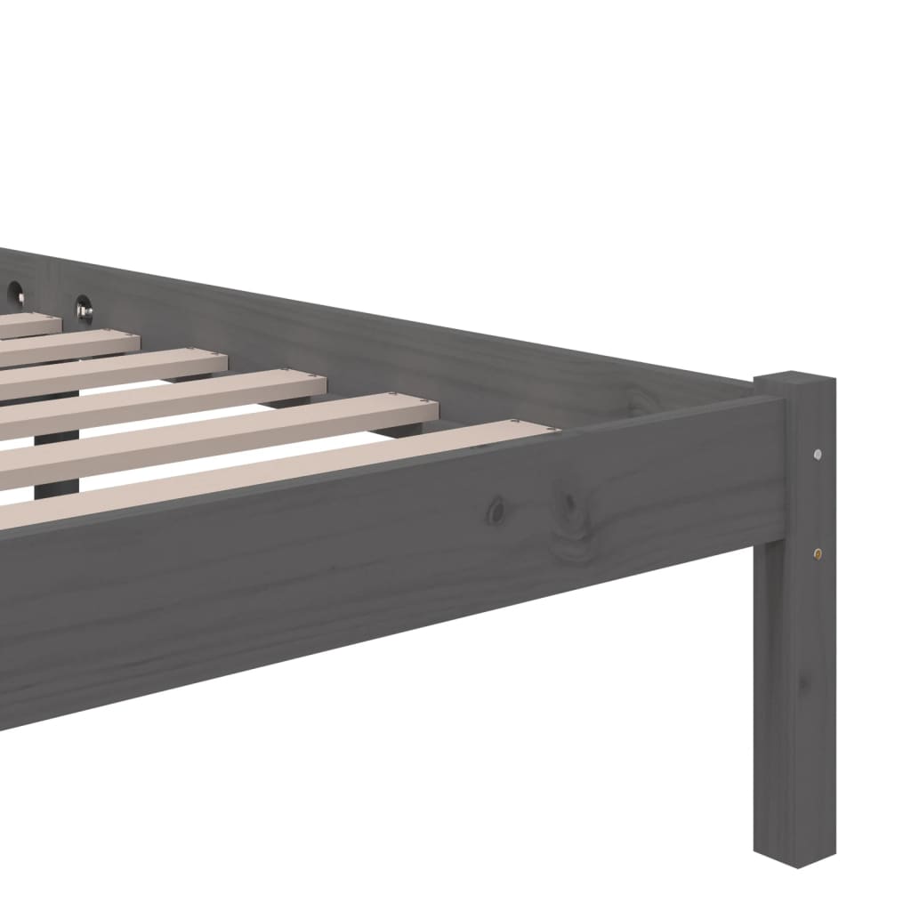 Bed Frame | Grey | Solid pine wood, Plywood | 120x200 cm | Bed Frame
