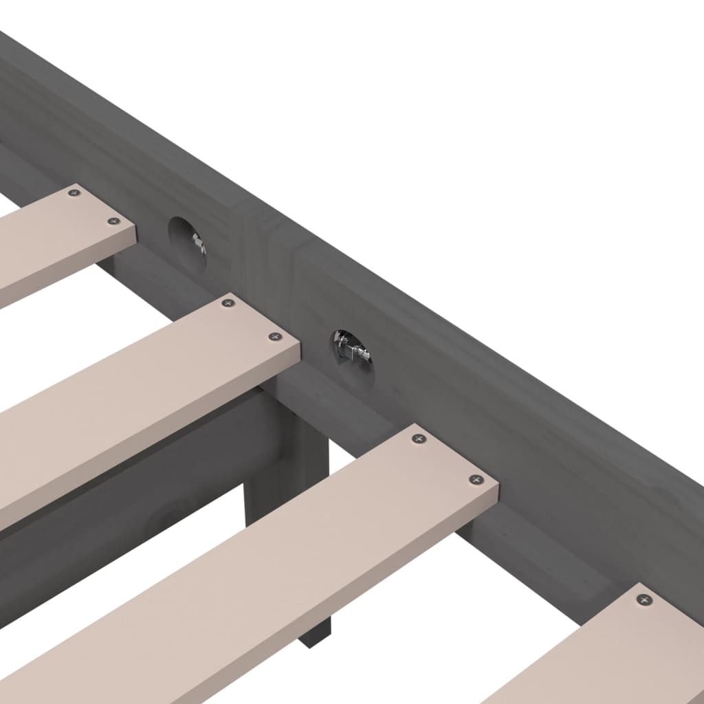 Bed Frame | Grey | Solid pine wood, Plywood | 120x200 cm | Bed Frame
